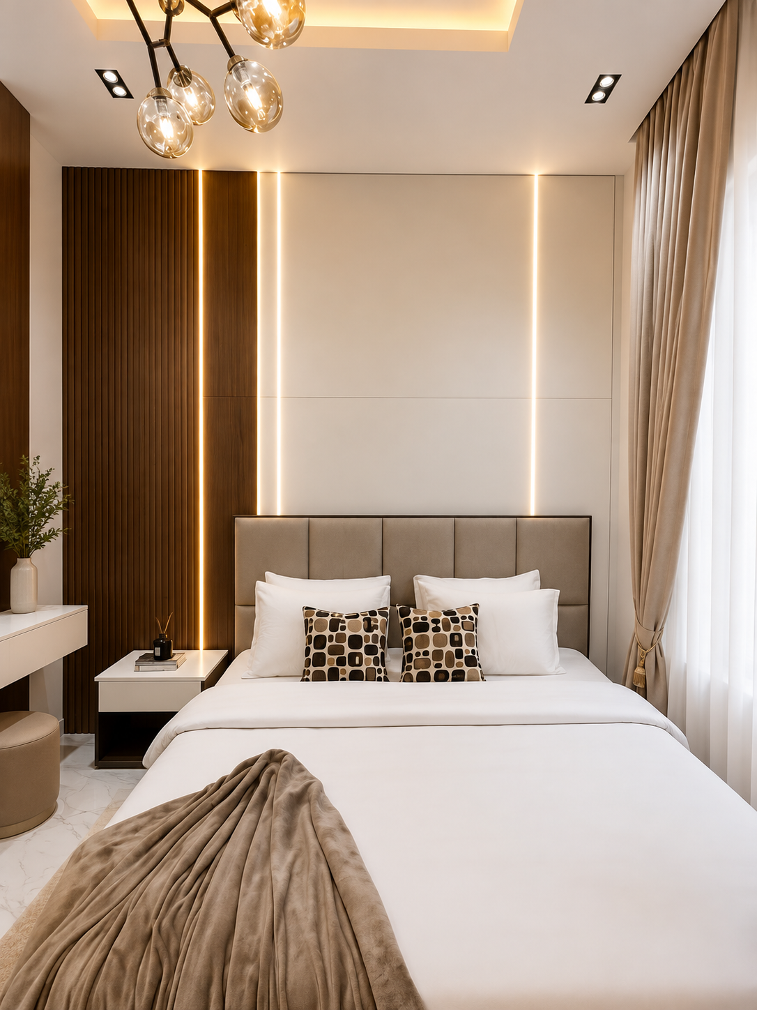 Lawrevee Homes Chevron Lekki shortlet master bedroom with king suite